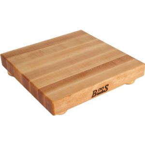 Maple Cutting Board w/ Wooden Bun Feet, 12'' x 12'' x 1.5'' BOOS-B12S