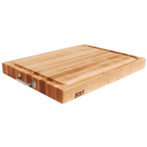 Maple Reversible Cutting Board with Groove and Chrome Handles, 24'' x 18'' x 2.25'' BOOS-RAFR2418