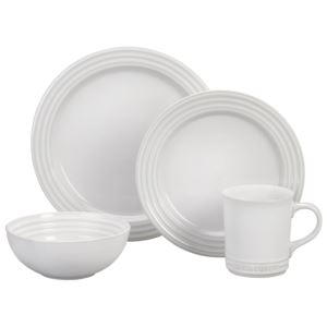 16pc+Stoneware+Dinnerware+Set+White