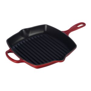 10.25%22+Signature+Cast+Iron+Square+Skillet+Grill+Cerise