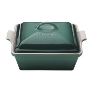 2.5qt+Heritage+Stoneware+Covered+Square+Casserole+Artichaut