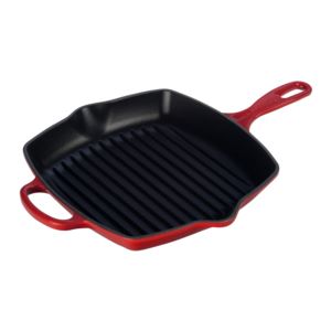 10.25%22+Signature+Cast+Iron+Square+Skillet+Grill+Cerise