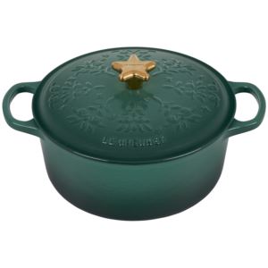 Noel+Collection+4.5qt+Signature+Cast+Iron+Round+Dutch+Oven+Artichaut