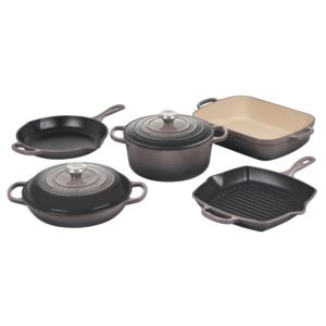 7pc+Signature+Cast+Iron+Cookware+Set+Oyster
