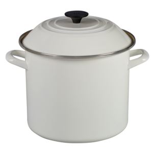 10qt+Enamel+on+Steel+Covered+Stockpot+White