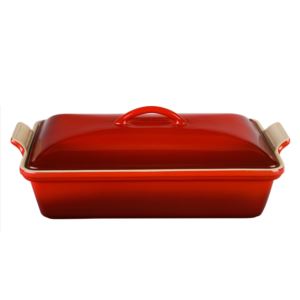 4qt+Heritage+Stoneware+Covered+Rectangular+Casserole+Cerise