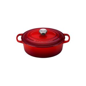 2.75qt+Signature+Cast+Iron+Oval+Dutch+Oven+Cerise