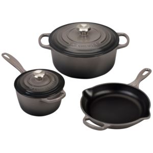 5pc+Signature+Cast+Iron+Cookware+Set+Oyster