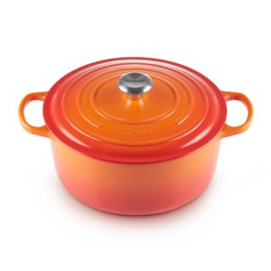 7.25qt+Signature+Cast+Iron+Round+Dutch+Oven+Flame