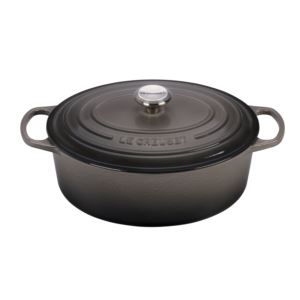 6.75qt+Signature+Cast+Iron+Oval+Dutch+Oven+Oyster