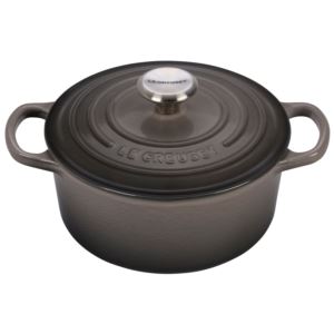 2qt+Signature+Cast+Iron+Round+Dutch+Oven+Oyster
