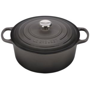 7.25qt+Signature+Cast+Iron+Round+Dutch+Oven+Oyster