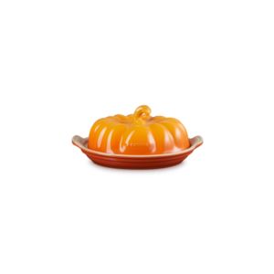 Oval+Stoneware+Covered+Pumpkin+Butter+Dish+Persimmon