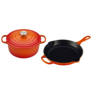 3pc+Signature+Cast+Iron+Cookware+Set+Flame