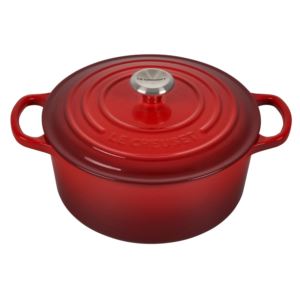 3.5qt+Signature+Cast+Iron+Round+Dutch+Oven+Cerise