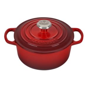 2qt+Signature+Cast+Iron+Round+Dutch+Oven+Cerise