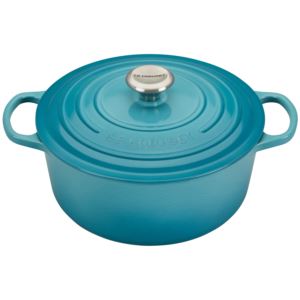 5.5qt+Signature+Cast+Iron+Round+Dutch+Oven+Carribean