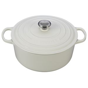 7.25qt+Signature+Cast+Iron+Round+Dutch+Oven+White