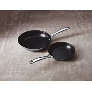 2pc+Nonstick+Stainless+Steel+Fry+Pans