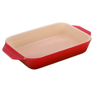 1.8qt+Heritage+Stoneware+Rectangular+Dish+Cerise