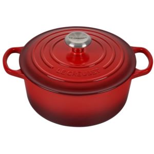 4.5qt+Signature+Cast+Iron+Round+Dutch+Oven+Cerise