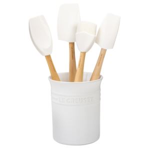 5pc+Craft+Series+Silicone+Utensil+Set+w%2F+Crock+White