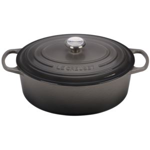 6.75qt+Signature+Cast+Iron+Oval+Dutch+Oven+Oyster