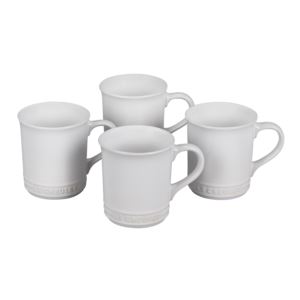 Set+of+4+Stoneware+Mugs+White