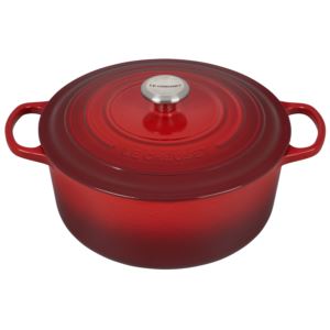 7.25qt+Signature+Cast+Iron+Round+Dutch+Oven+Cerise
