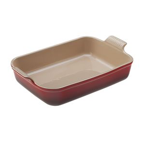 2.5qt+Heritage+Stoneware+Rectangular+Dish+Cerise