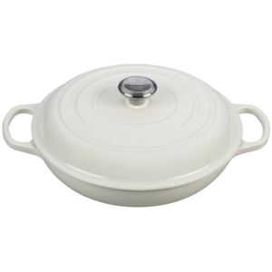3.5qt+Signature+Cast+Iron+Braiser+White