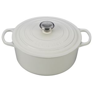5.5qt+Signature+Cast+Iron+Round+Dutch+Oven+White