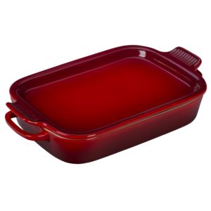 2.75qt+Stoneware+Rectangular+Dish+w%2F+Platter+Lid+Cerise