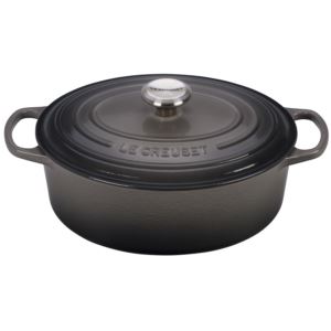 5qt+Signature+Cast+Iron+Oval+Dutch+Oven+Oyster