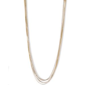 Goldtone+and+Glitz+Multi-layer+Necklace