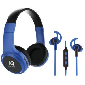 Wireless+Bluetooth+Headphones%2FEarbuds+Bundle+Blue