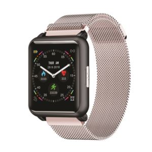 ECG+%2B+PPG+Smart+Sports+Watch+Milanese+Rose