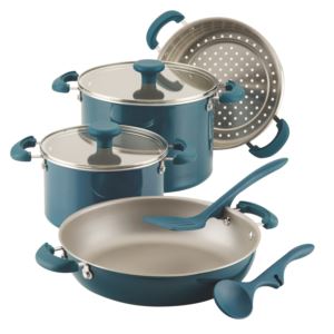 Create+Delicious+8pc+Enameled+Aluminum+Stacking+Set+Teal+Shimmer