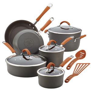 Cucina+12pc+Hard+Anodized+Cookware+Set+Pumpkin+Orange