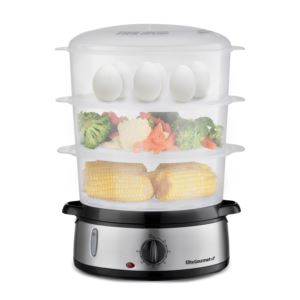 Gourmet+9qt+Stainless+Steel+3-Tier+Food+Steamer