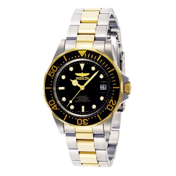 Men's Pro Diver Automatic 3 Hand Black Dial Watch INV-8927