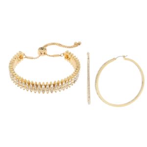Slider+Bracelet+and+Pave+Hoops+in+Gold