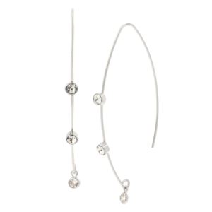 CZ+Threader+Earrings+in+Silver