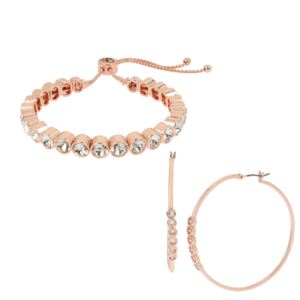 Slider+Bracelet+and+Hoops++in+Rosegold