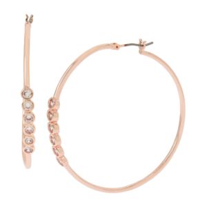 CZ+Bar+Hoop+Earrings+in+Rosegold