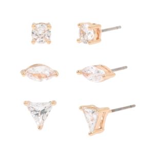 Geometric+CZ+Stud+Earring+Set