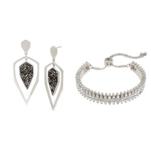 Slider+Bracelet+and+Teardrop+Earrings+in+Silver