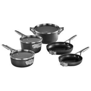 8pc+Premier+Space+Saving+Hard-Anodized+Nonstick+Cookware+Set