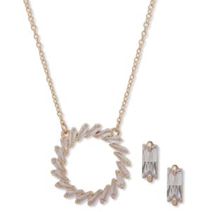 Circle+Pendant+and+Earring+Set