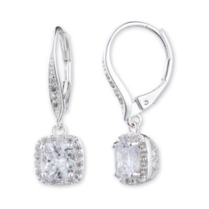 Square+Pave+Crystal+Drop+Earrings+in+Silver